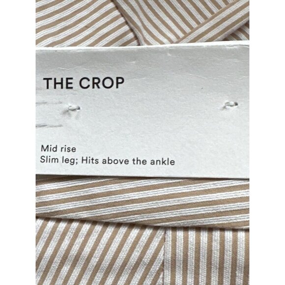 Seersucker Striped Ann Taylor Crop Mid-Rise Slim leg - Picture 11 of 12